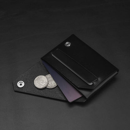 Wallet - Black on Black - Full-grain Leather | LEMUR