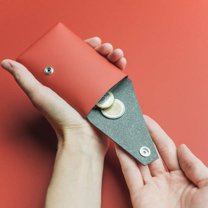 Wallet - Red - Recycled Leather | LEMUR