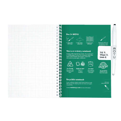 Erasable notebook A5 - Forest green | Moyu - de inKijk