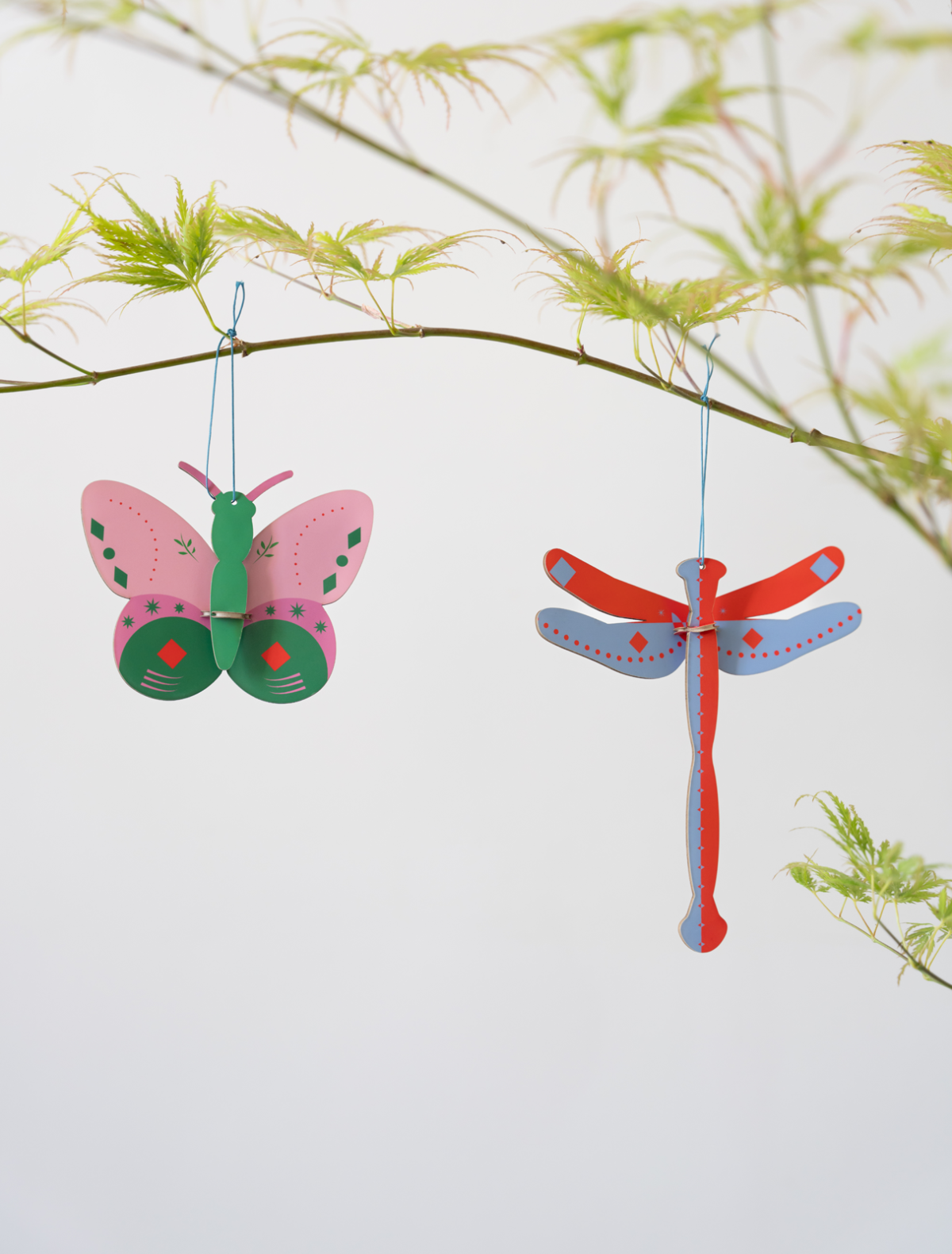 Folk Butterflies - Nordic Tales - Set van 2 - Kerstornamenten | Studio Roof