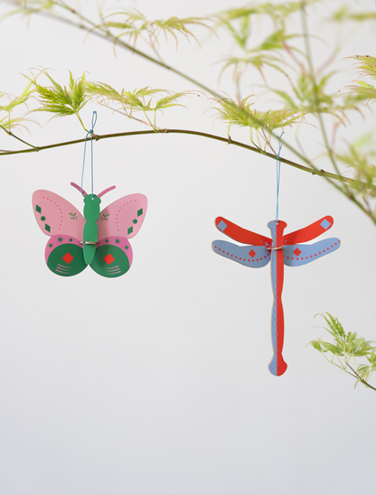 Folk Butterflies - Nordic Tales - Set van 2 - Kerstornamenten | Studio Roof