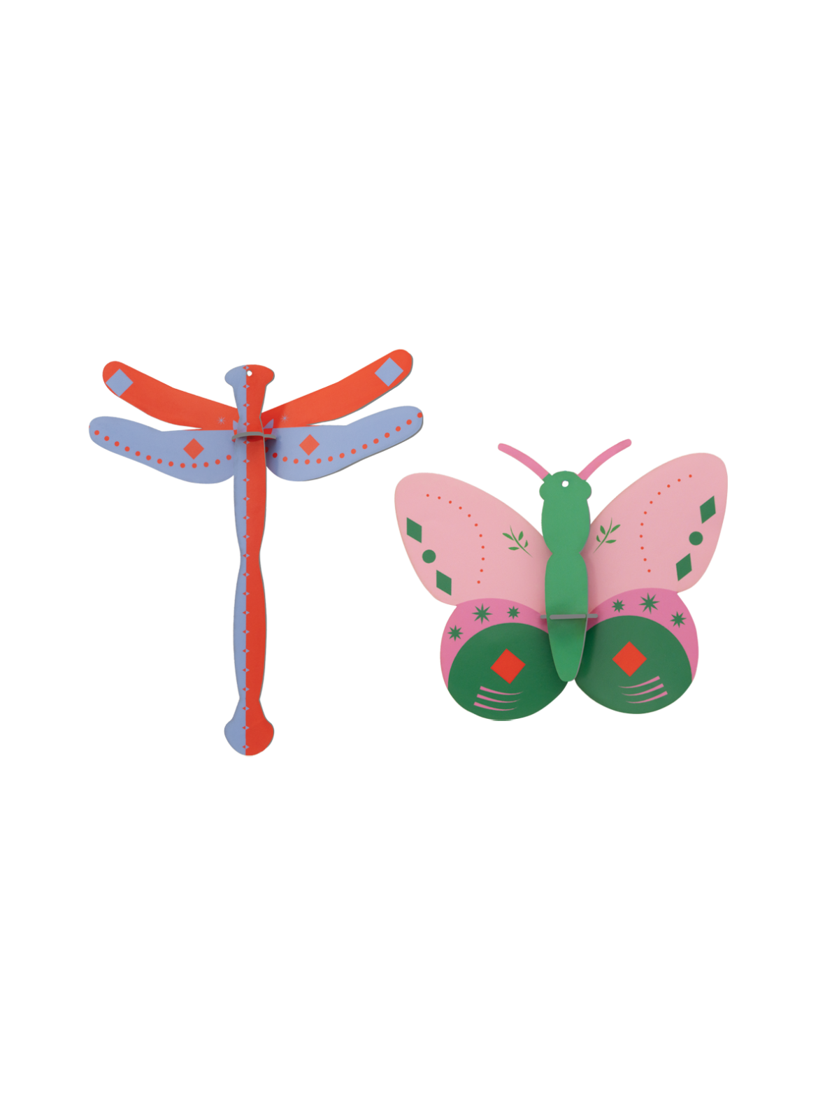 Folk Butterflies - Nordic Tales - Set van 2 - Kerstornamenten | Studio Roof