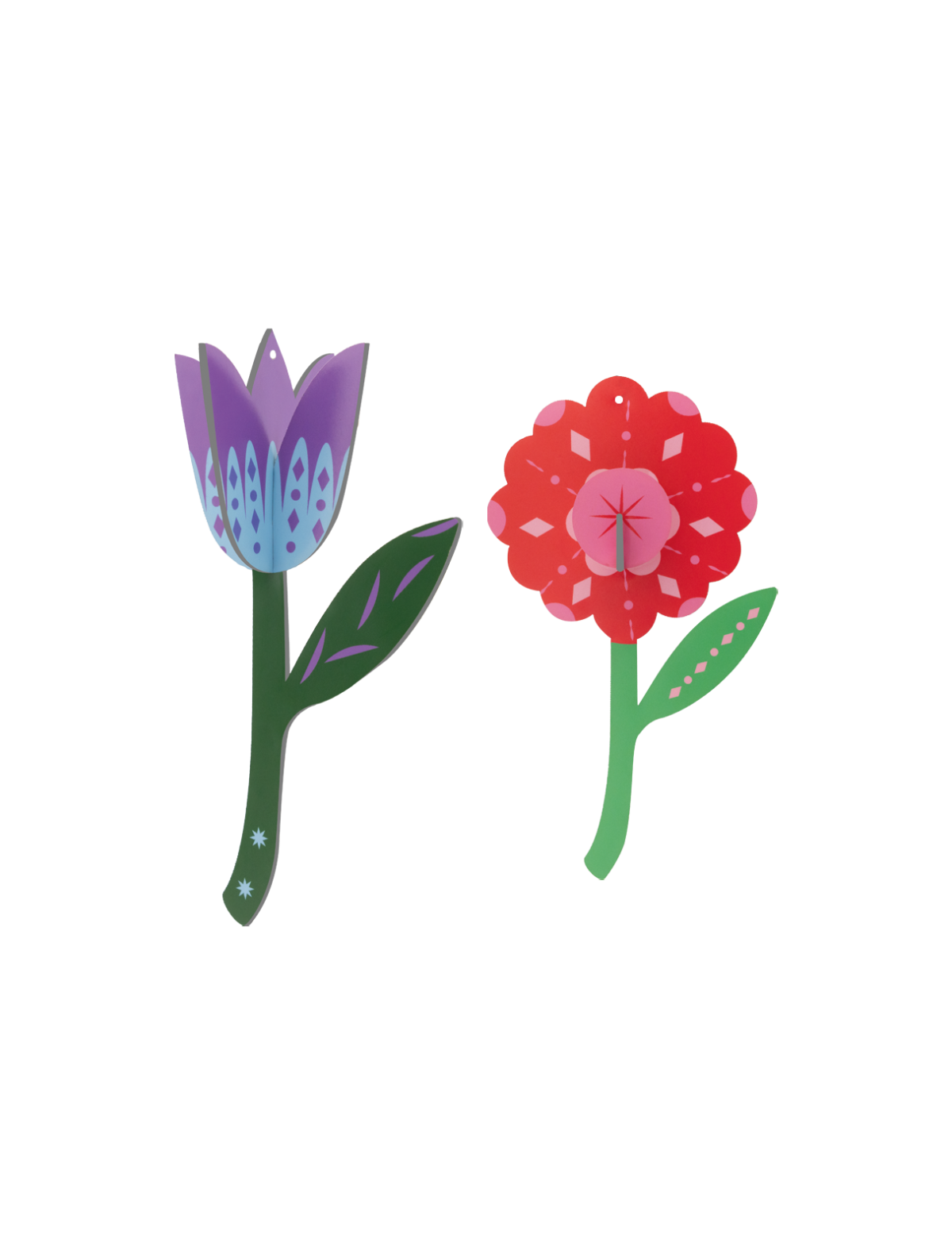 Folk Flowers - Nordic Tales - Set van 2 - Kerstornamenten | Studio Roof