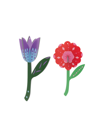 Folk Flowers - Nordic Tales - Set van 2 - Kerstornamenten | Studio Roof
