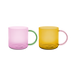 Glass mugs Fred - rosé/yellow - set of 2 | Remember