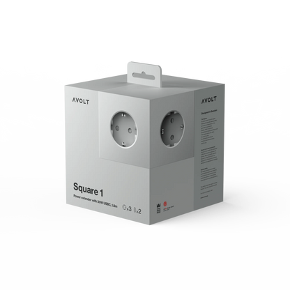 Square 1 stekkerdoos ( usb C ) - gotland grey | Avolt - de inKijk