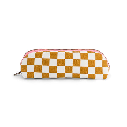 Pencil case - Gaston - Checkerboard Caramel | Rose in April