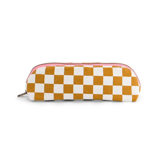 Pencil case - Gaston - Checkerboard Caramel | Rose in April