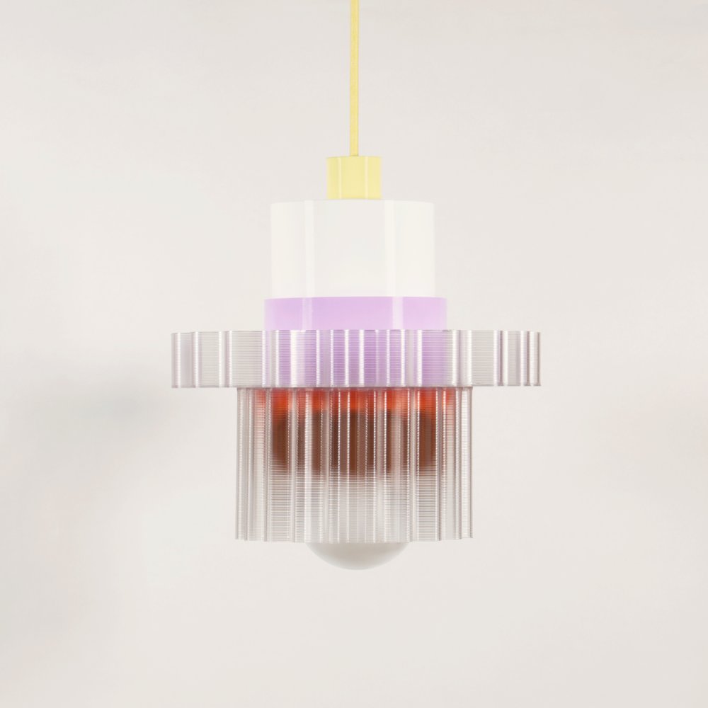 Hanglamp Gigi XL - pastelgele kabel | Warren & Laetitia - de inKijk