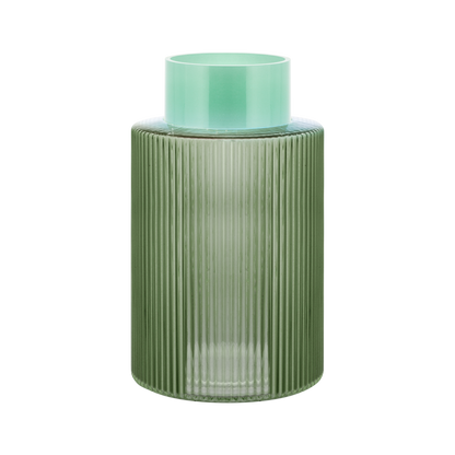Glass vase groove - large - green | Remember - de inKijk
