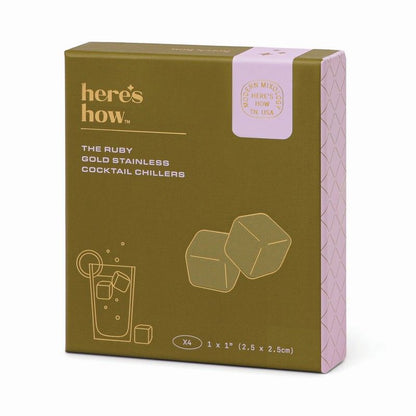 Ruby Cocktail Chillers - gold - set van 4 | Here's How