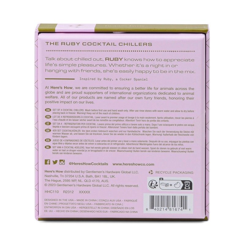 Ruby Cocktail Chillers - gold - set van 4 | Here's How