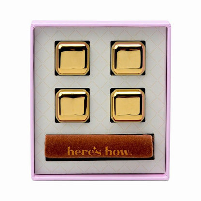 Ruby Cocktail Chillers - gold - set van 4 | Here's How