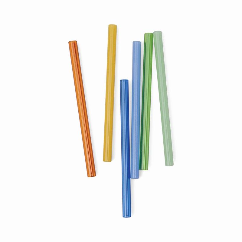 The Whistler Coloured Glass Straws - set van 6 | Here's How - de inKijk