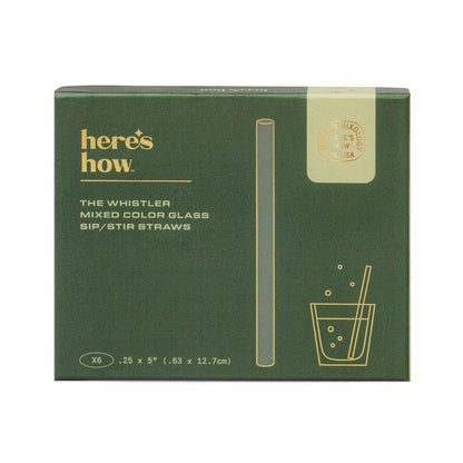 The Whistler Coloured Glass Straws - set van 6 | Here's How - de inKijk