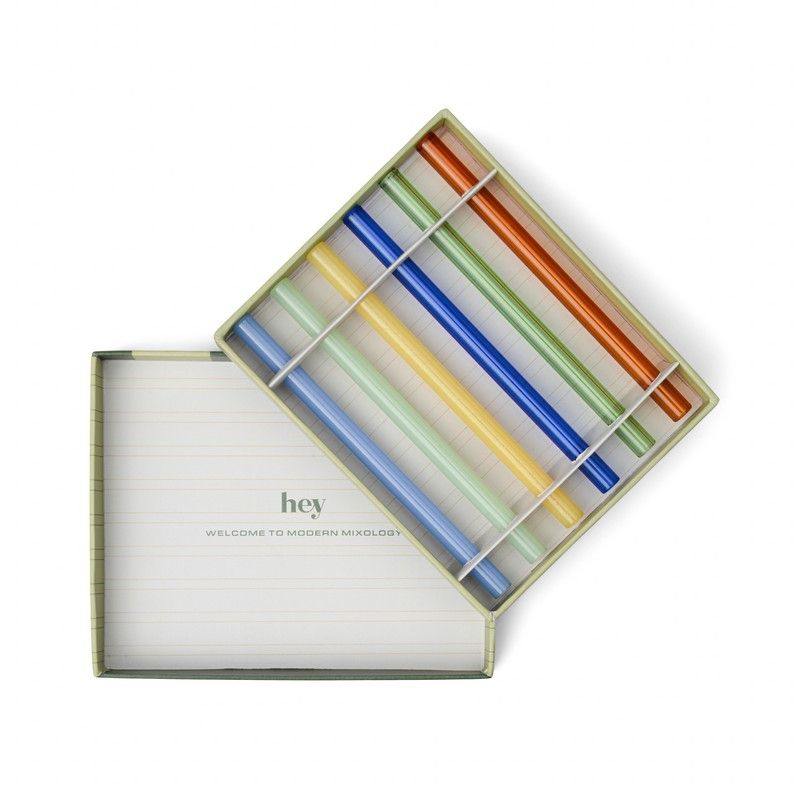 The Whistler Coloured Glass Straws - set van 6 | Here's How - de inKijk