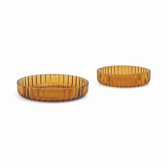 Mook + Lenny nesting rim bowls - amber - set van 2 | Here's How - de inKijk