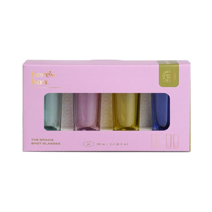 The Gracie shot glasses - assorted colours - set van 4 | Here's How - de inKijk