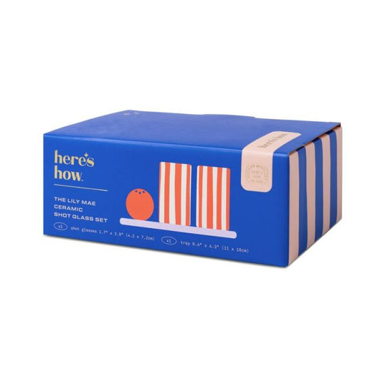 The Lily Mae Ceramic Tequila Shot Glass Set - Poppy + Lilac | Here's How