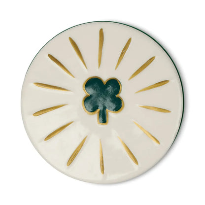 Charmed Green Glass Candle with 4 Leaf Clover Lid - Dandelion & Clover | Paddywax