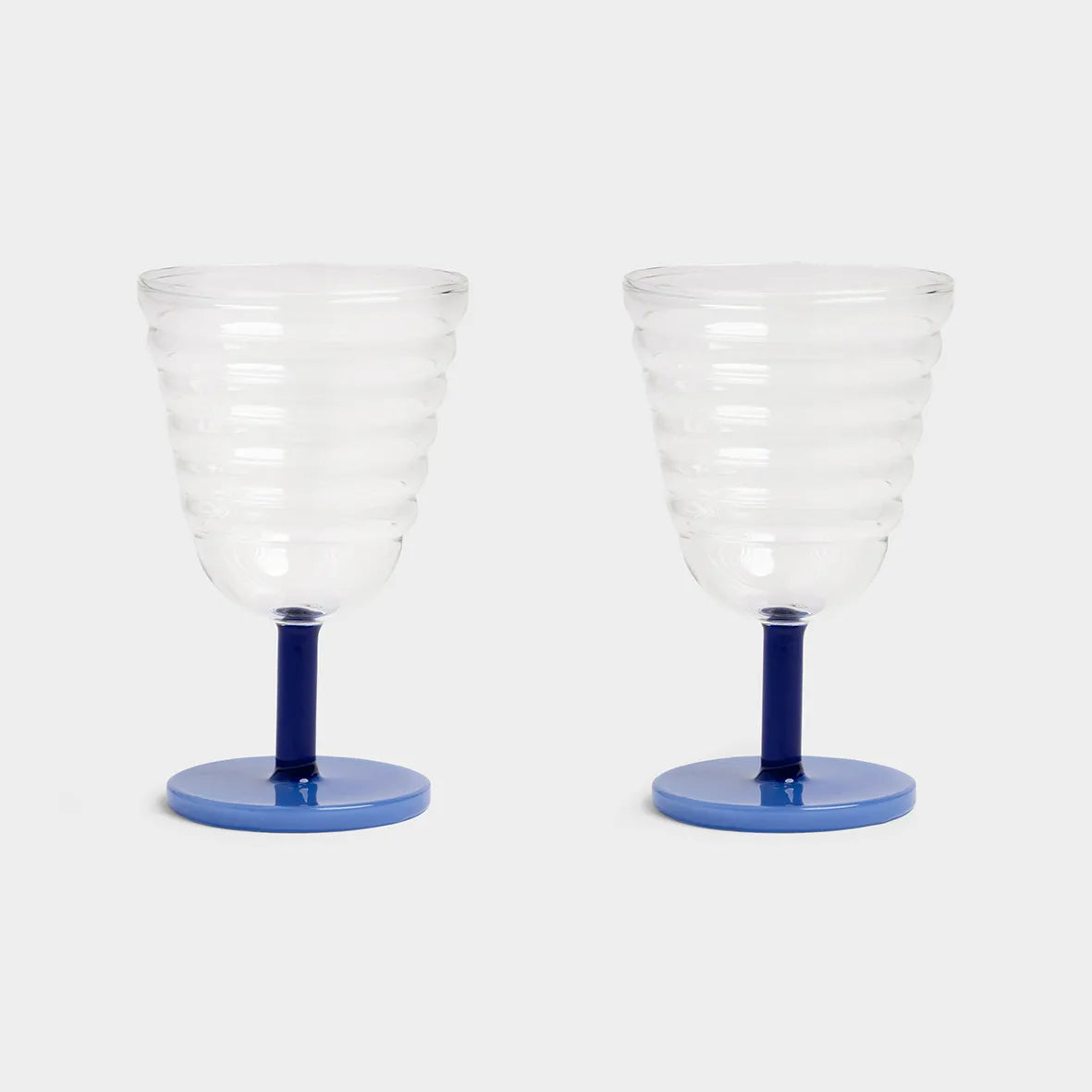Glazen set van 2 - blauw | &Klevering - de inKijk