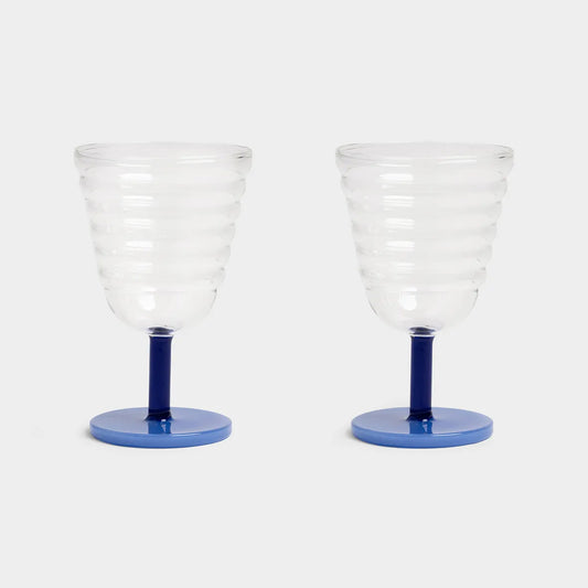 Glazen set van 2 - blauw | &Klevering - de inKijk