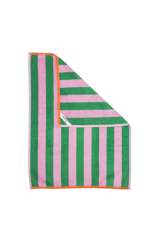 Terry tea towel stripes - Green/pink | Tranquillo