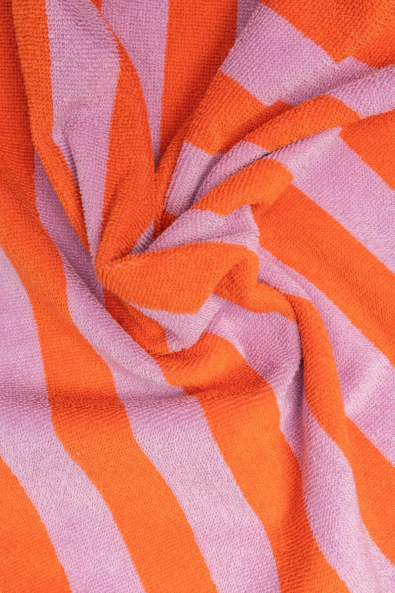 Terry tea towel stripes - Orange/pink | Tranquillo