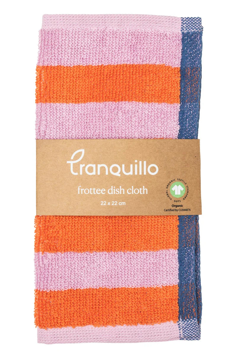 Terry dishcloth stripes - Orange/pink | Tranquillo