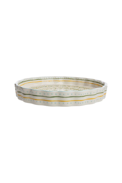 Quiche Dish Retro - Green/White | Tranquillo