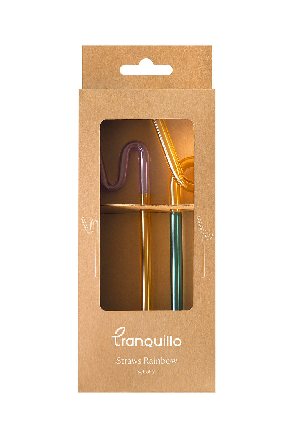 Straws Rainbow - Yellow/Green/Purple - Set van 2 | Tranquillo