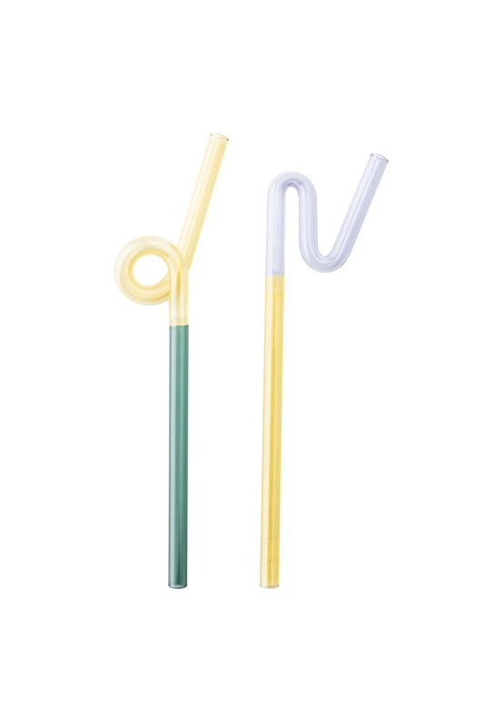Straws Rainbow - Yellow/Green/Purple - Set van 2 | Tranquillo