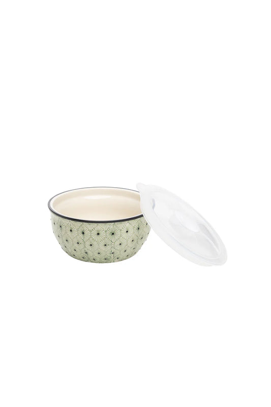 Bowl Art Deco - 13 cm - Green/white | Tranquillo