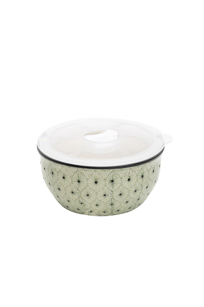 Bowl Art Deco - 13 cm - Green/white | Tranquillo