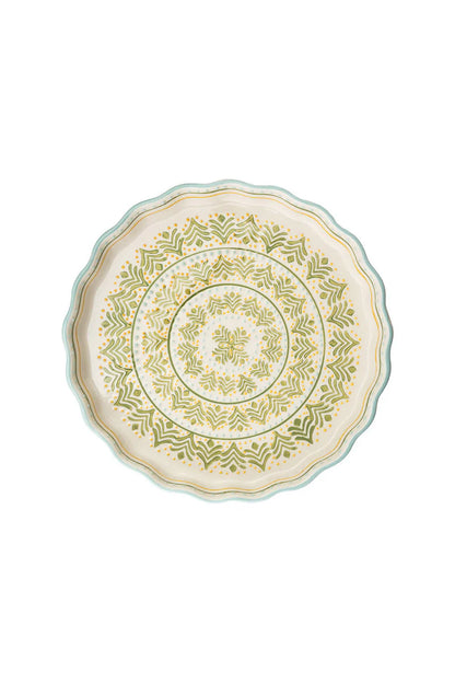 Quiche Dish Retro - Green/White | Tranquillo