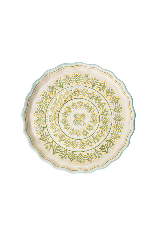 Quiche Dish Retro - Green/White | Tranquillo