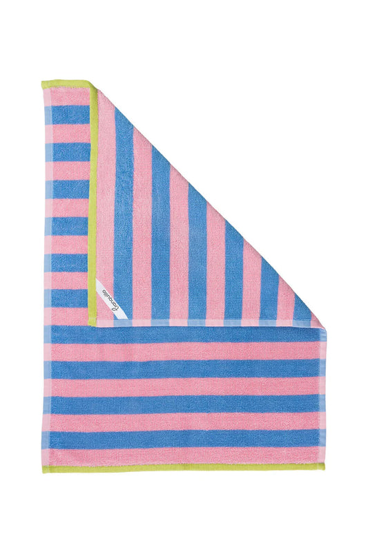 Terry tea towel stripes - Pink/blue | Tranquillo