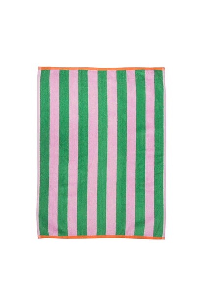 Terry tea towel stripes - Green/pink | Tranquillo