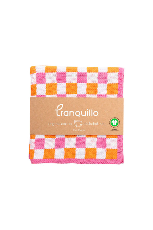 Dishcloth check - Orange | Tranquillo