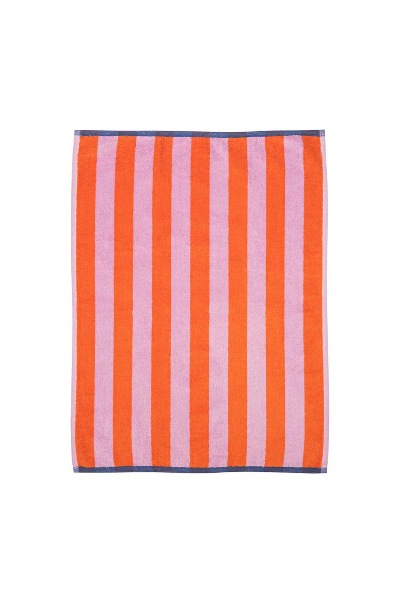 Terry tea towel stripes - Orange/pink | Tranquillo