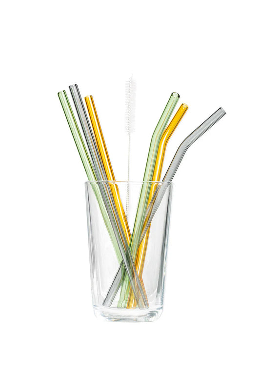 Straws Rainbow - Green/Grey/Orange - Set van 6 | Tranquillo