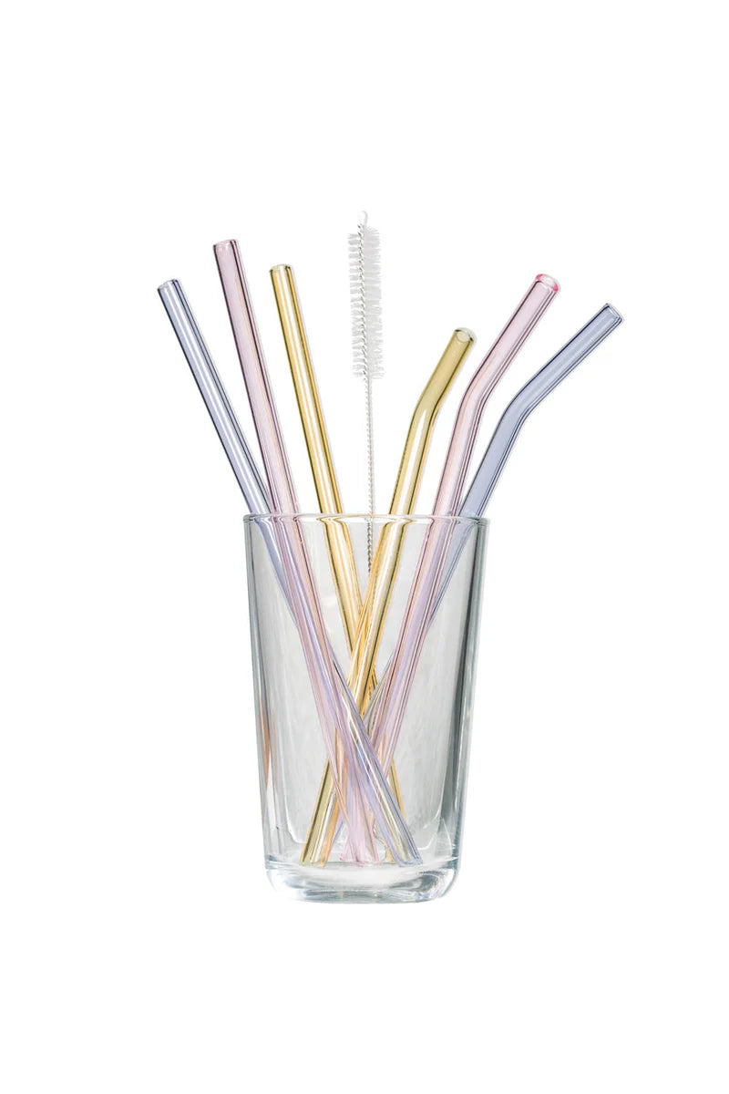 Straws Rainbow - Pink/Yellow/Purple - Set van 6 | Tranquillo