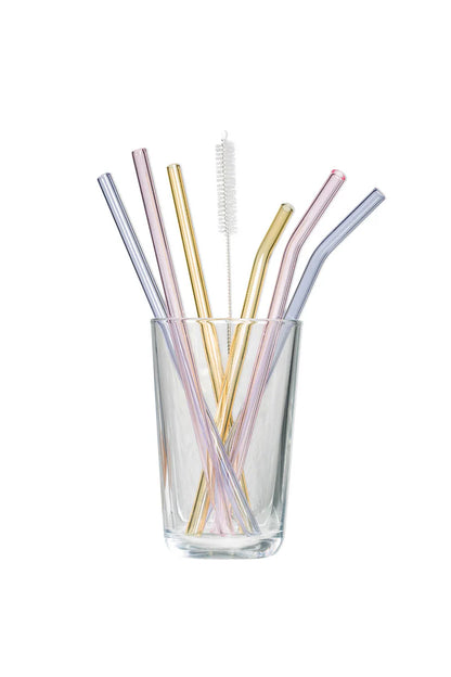 Straws Rainbow - Pink/Yellow/Purple - Set van 6 | Tranquillo