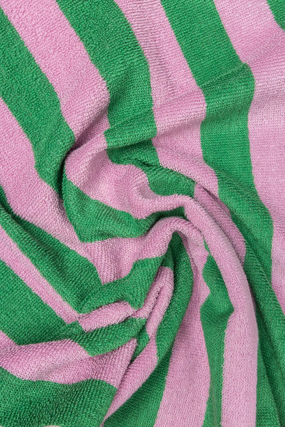 Terry tea towel stripes - Green/pink | Tranquillo