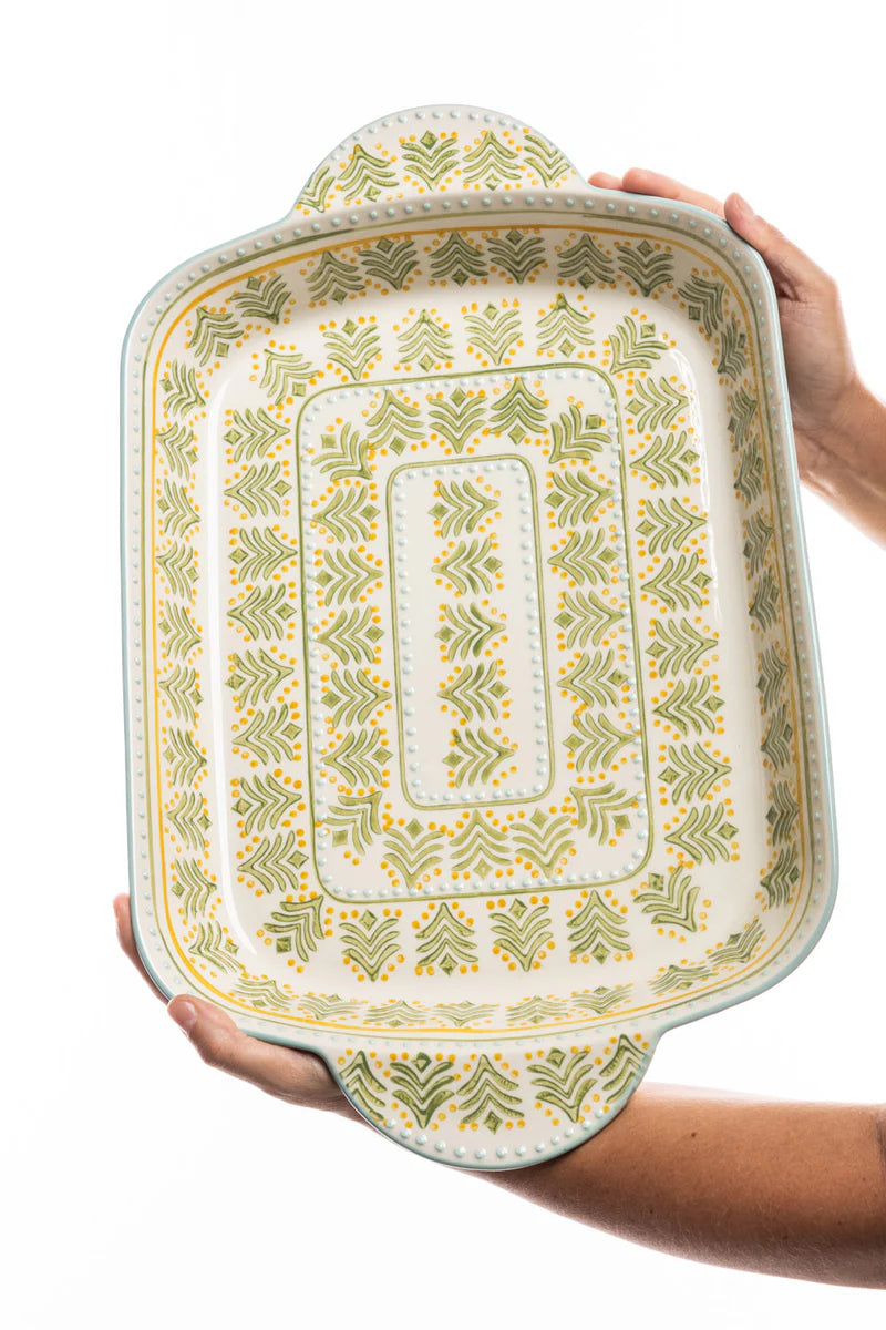 Baking Dish Retro - Green/White | Tranquillo