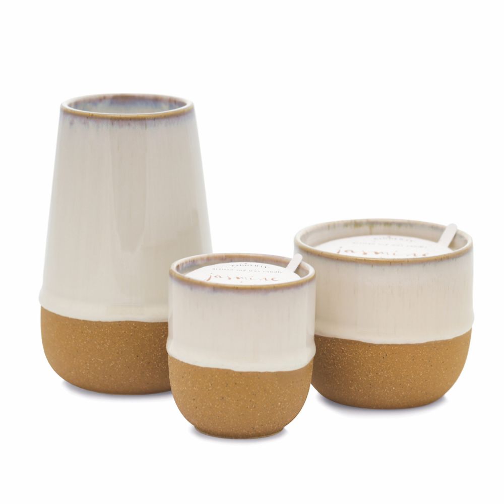 Ceramic candle - white : jasmine+bamboo | Paddywax