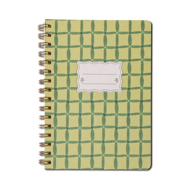 Tulip A5 Twin Wire Notebook - Green Lattice | Designworks Ink