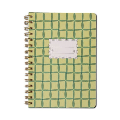 Tulip A5 Twin Wire Notebook - Green Lattice | Designworks Ink
