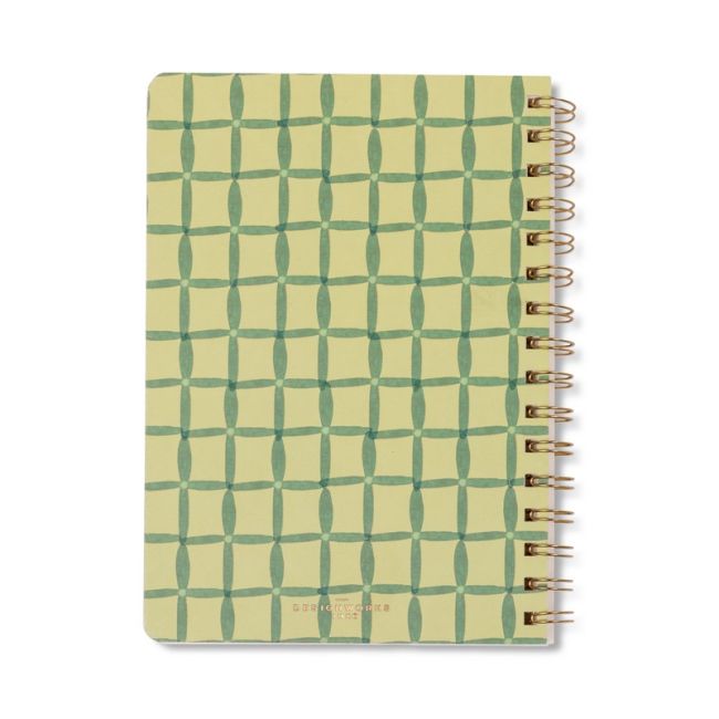 Tulip A5 Twin Wire Notebook - Green Lattice | Designworks Ink