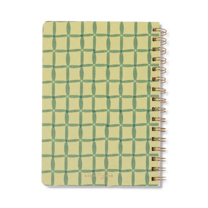 Tulip A5 Twin Wire Notebook - Green Lattice | Designworks Ink
